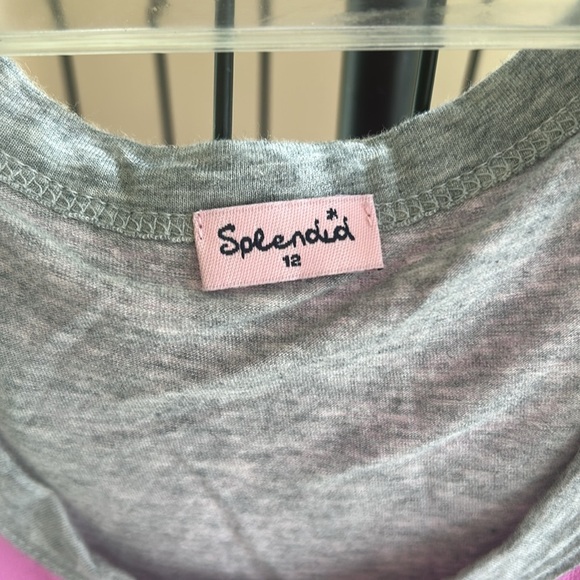 🌿Splendid girls causal pink tank dress with grey accents, size 12🌿 - Picture 3 of 5